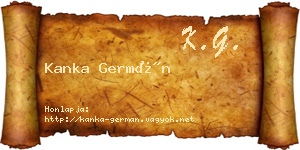 Kanka Germán névjegykártya